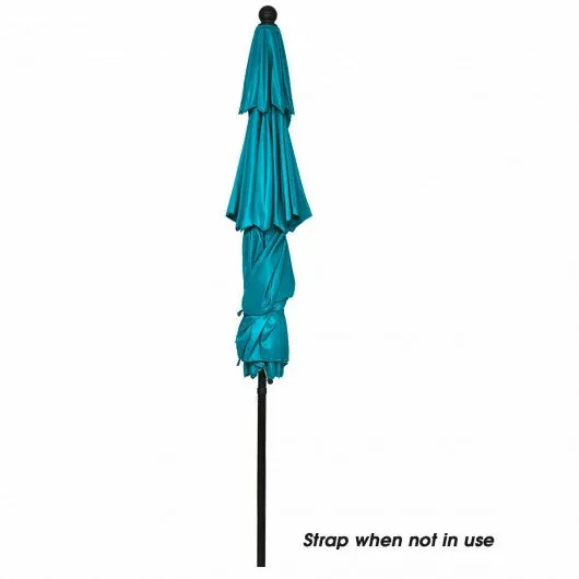 10' 3 Tier Patio Umbrella Aluminum Sunshade Shelter Double Vented-Turquoise