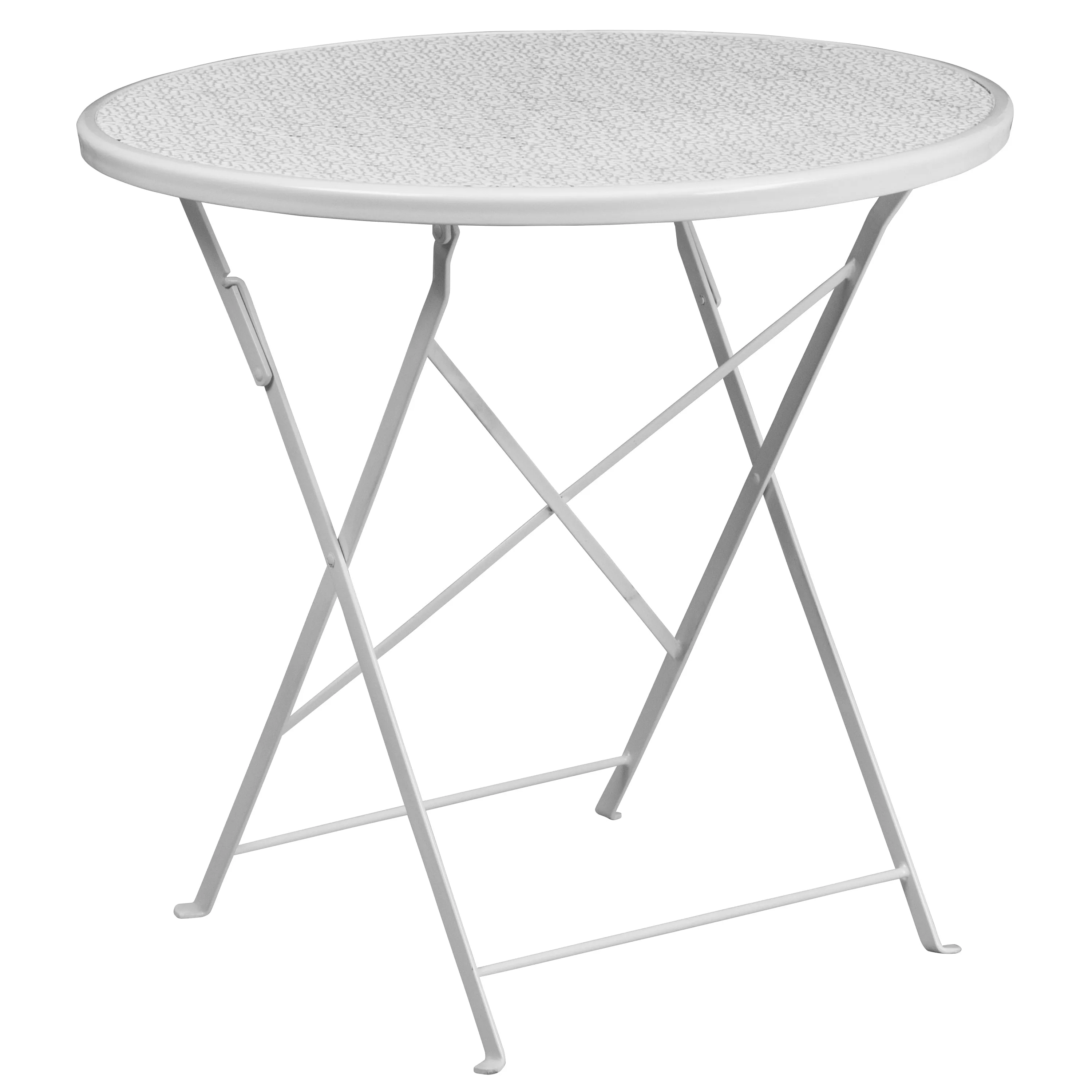 30RD White Fold Patio Set CO-30RDF-03CHR2-WH-GG