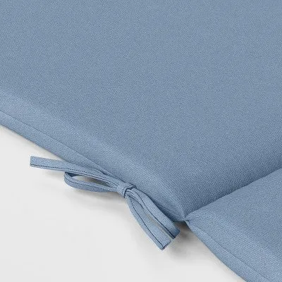 46"x21.5" Outdoor Adirondack Chair Cushion Quilted Blue - Room Essentials: Water-Resistant, UV-Protected, Ties Included