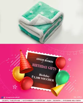 Baby Bedding | Happy Birthday Gift Voucher for Kids Blanket
