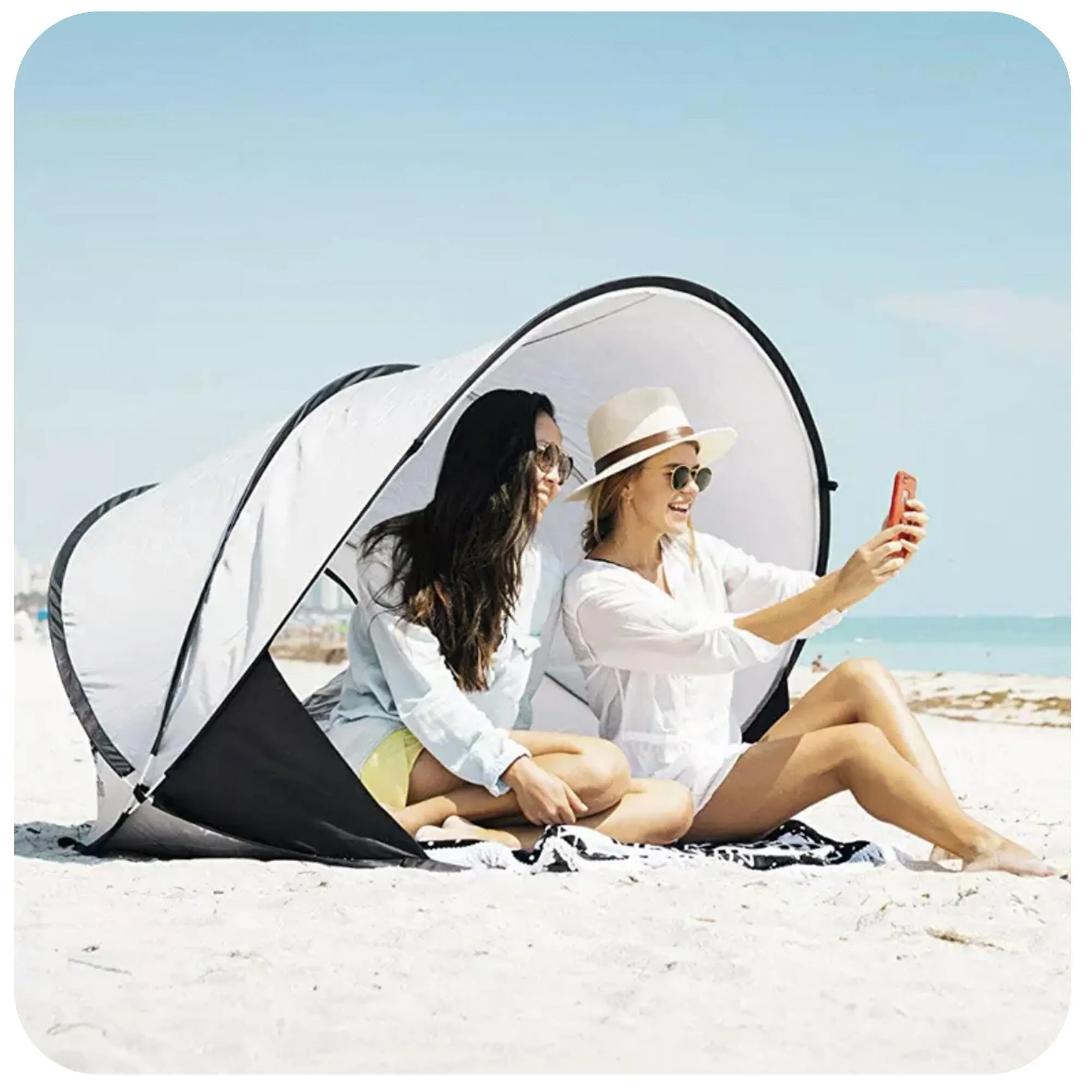 Beach tent Deryan Pop Up XXL, silver