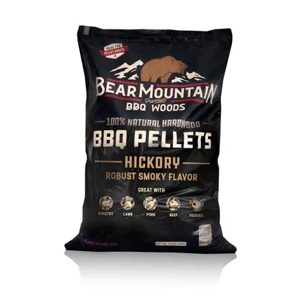 BEAR MOUNTAIN PREMIUM BBQ WOODS 20 Lbs. Premium All-Natural Hardwood Hickory BBQ Smoker Pellets