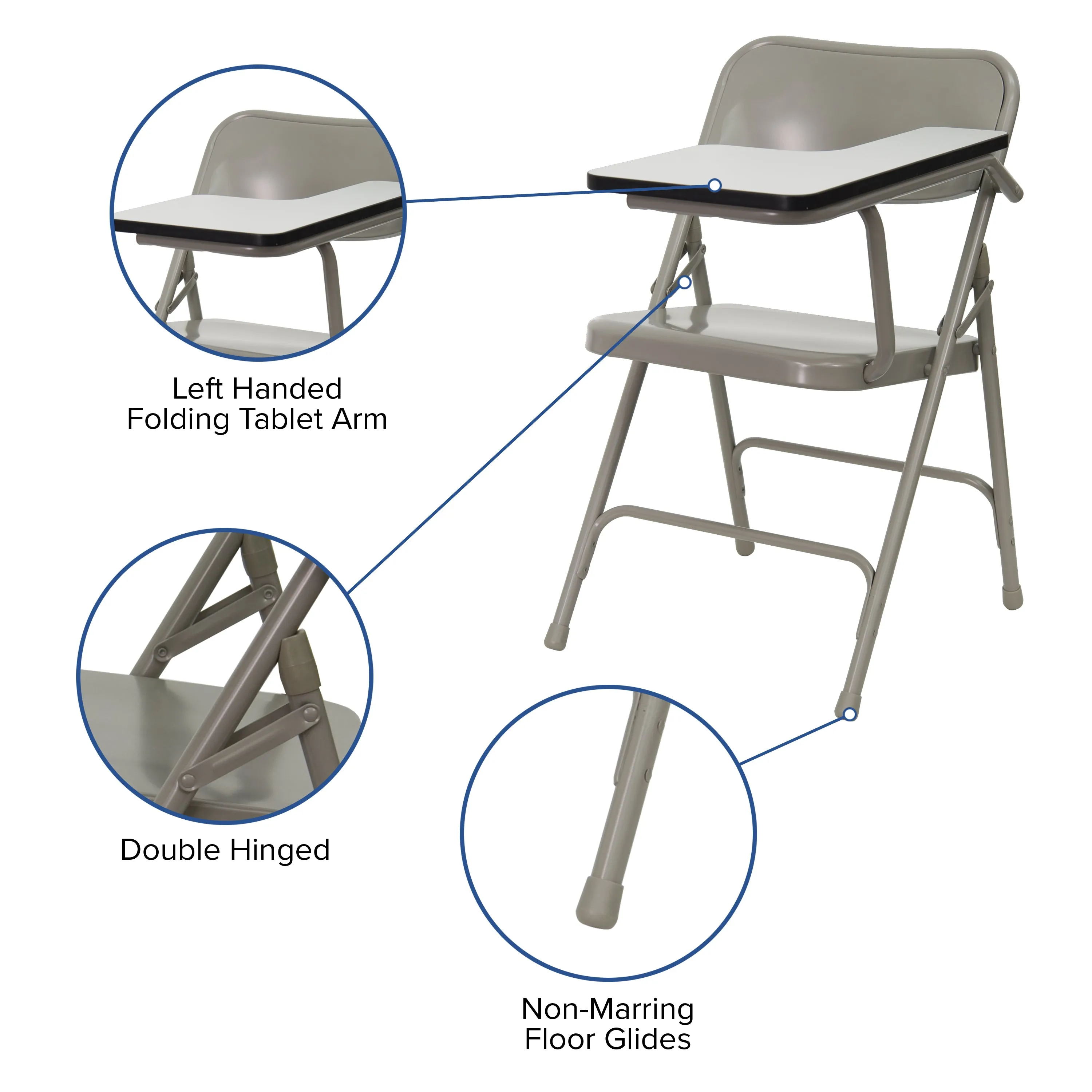 Beige Metal Tablet Arm Chair HF-309AST-LFT-GG