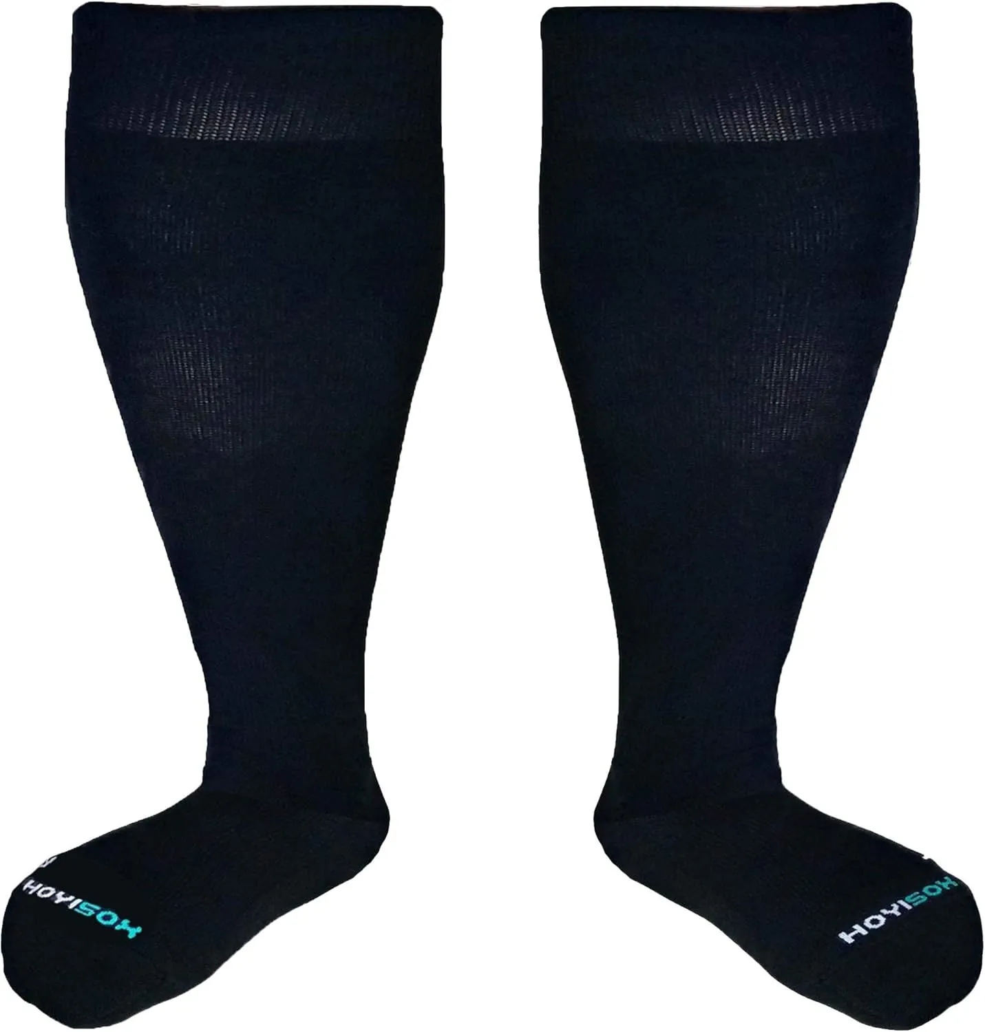 Big and Tall Compression Socks 20-30 mmHg, Comfortable Knee High Socks for Men and Women (as1, alpha, 5x_l, regular, regular, Black)