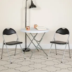Black Vinyl Folding Chair 2-YB-YJ806H-GG