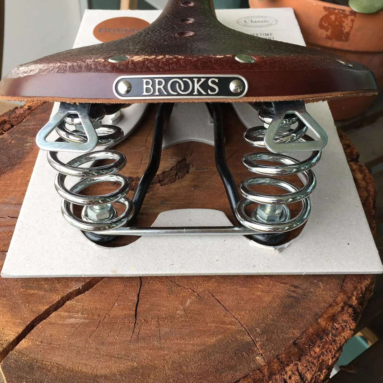 Brooks England B67, Leather Bike Saddle with Suspension Springs
