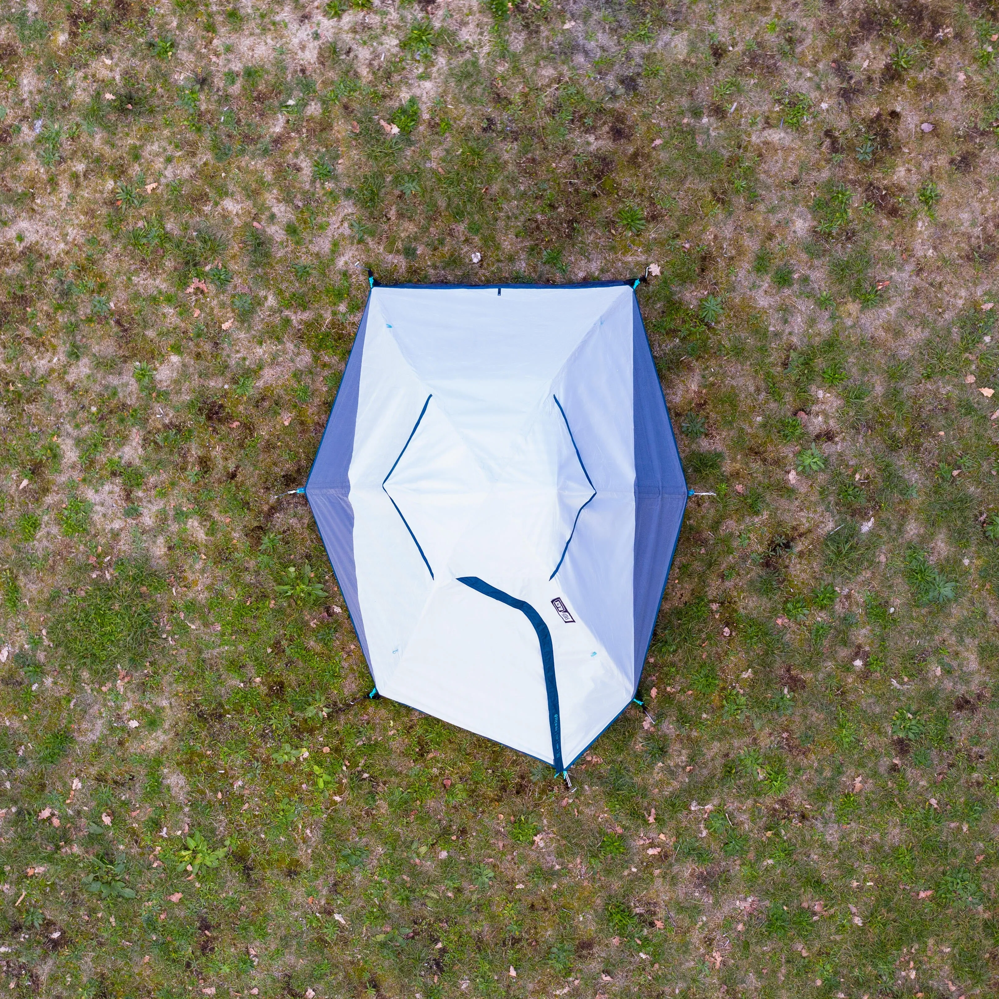 Camping tent 2-person Quechua Fresh & Black MH100, white/gray/blue