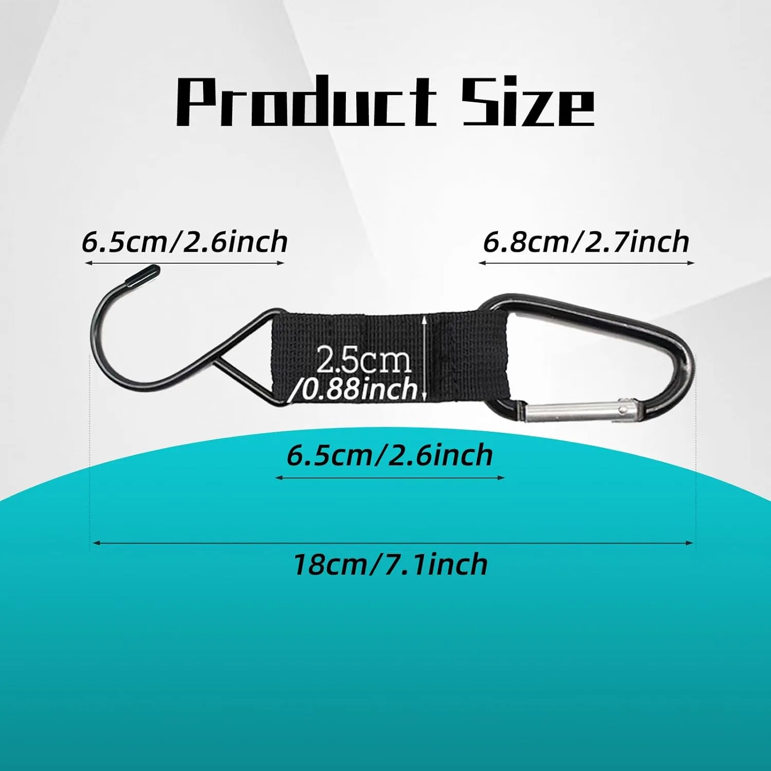 Carabiner Fence Hooks, Fence Hook for Tennis Baseball Bag, Hanging Nylon Safety Metal Buckle Hooks for Outdoor Sports Backpacks Water Cups Camping Equipment