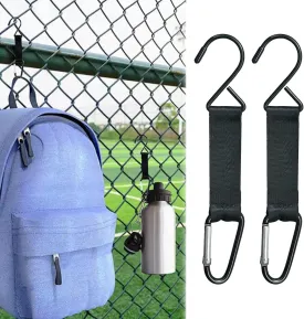 Carabiner Fence Hooks, Fence Hook for Tennis Baseball Bag, Hanging Nylon Safety Metal Buckle Hooks for Outdoor Sports Backpacks Water Cups Camping Equipment