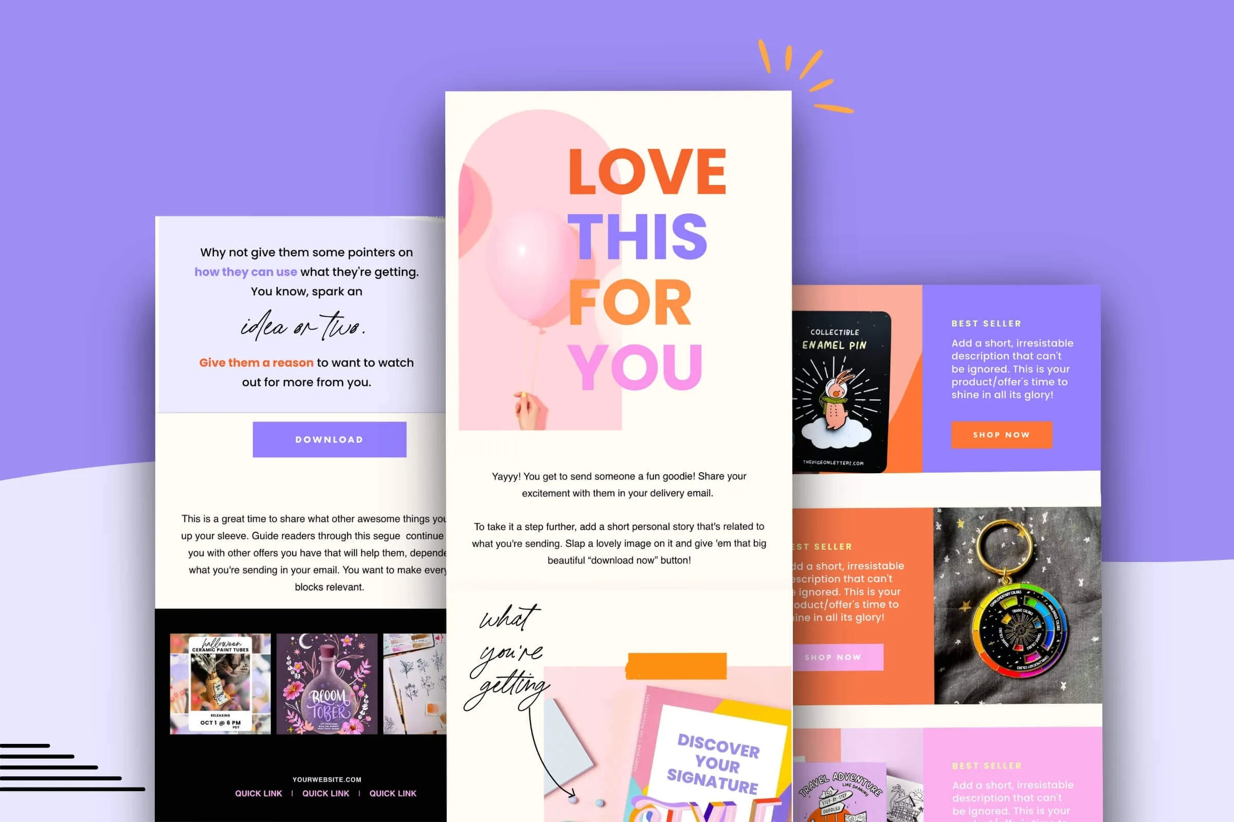 Colorful Flodesk Email Template Freebie With Upsell - Candyjay