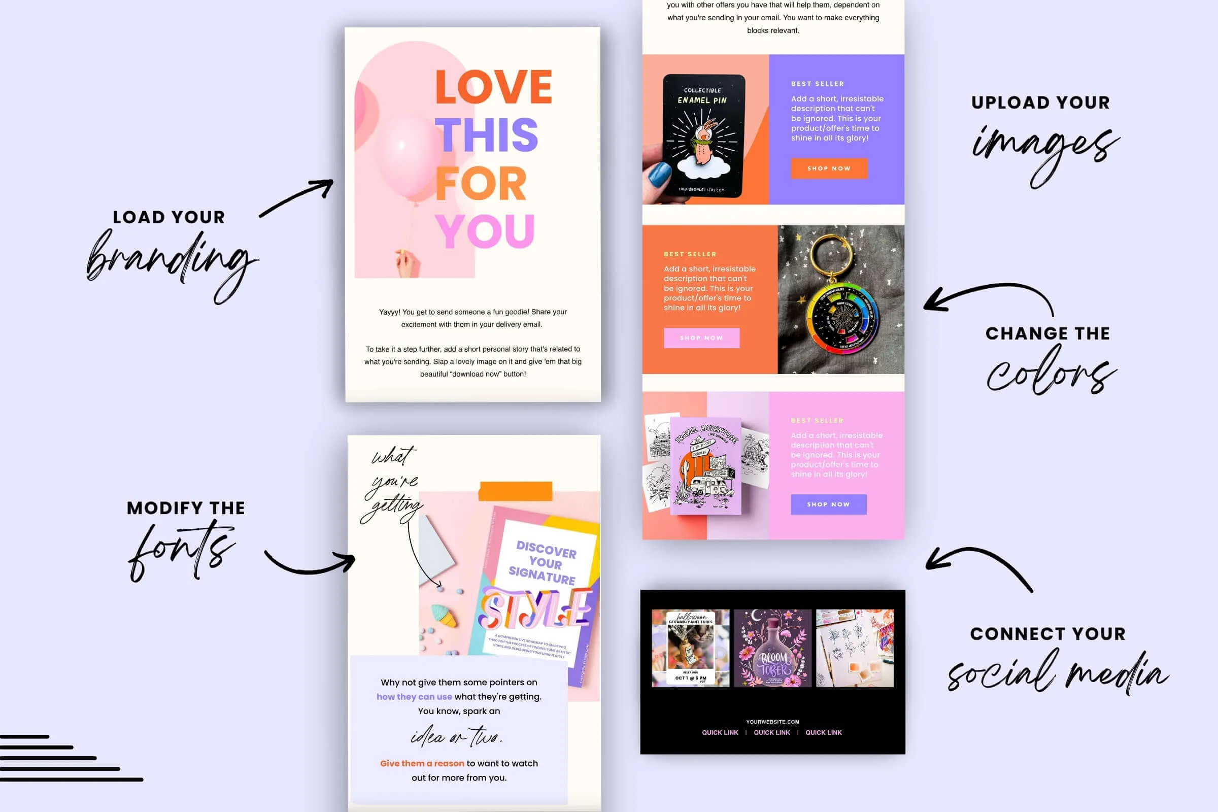 Colorful Flodesk Email Template Freebie With Upsell - Candyjay
