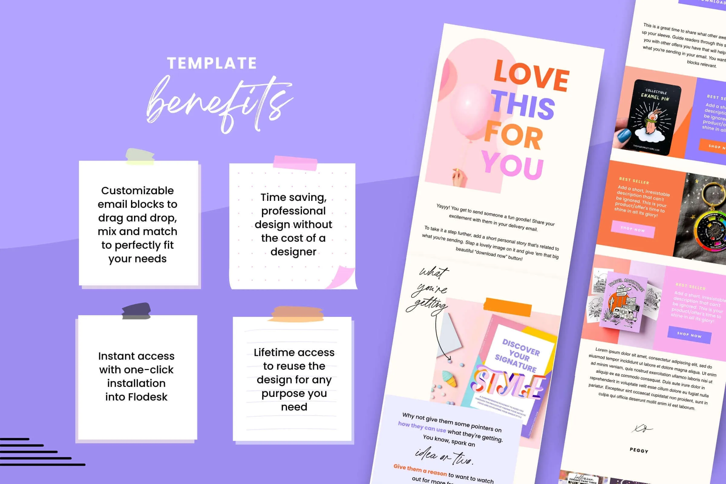 Colorful Flodesk Email Template Freebie With Upsell - Candyjay