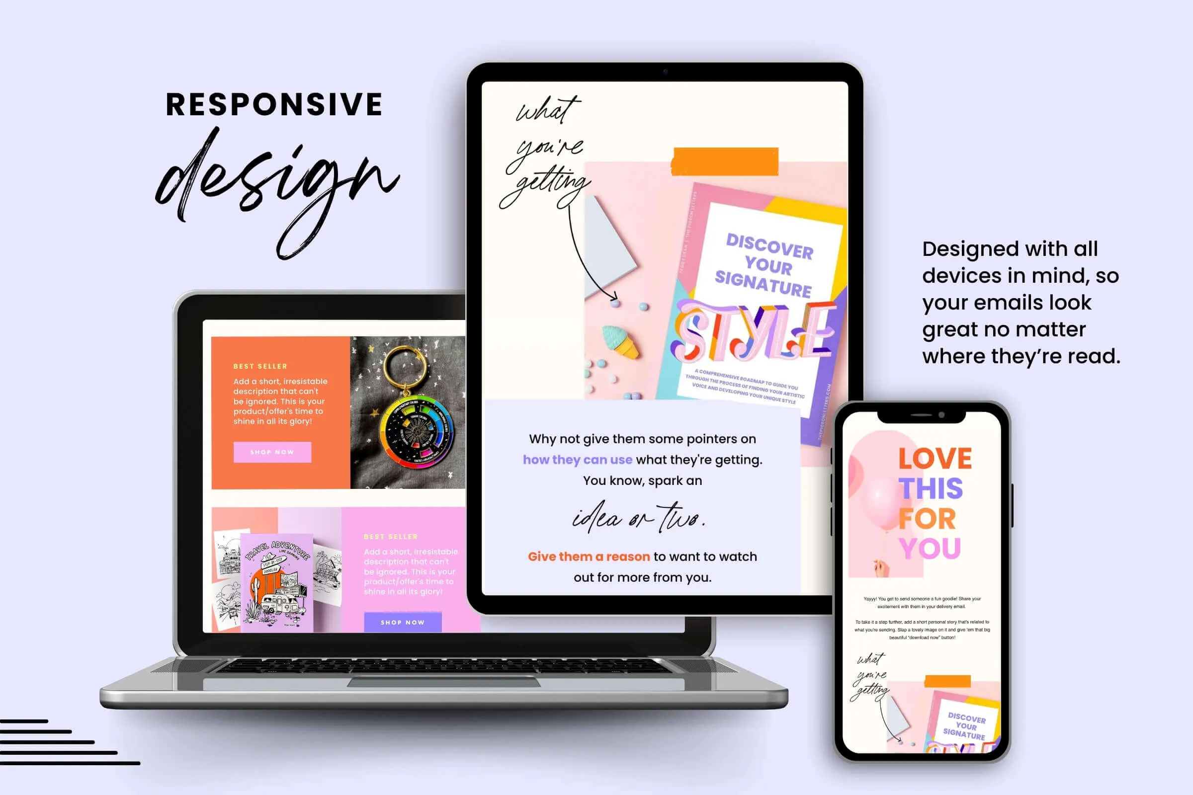Colorful Flodesk Email Template Freebie With Upsell - Candyjay