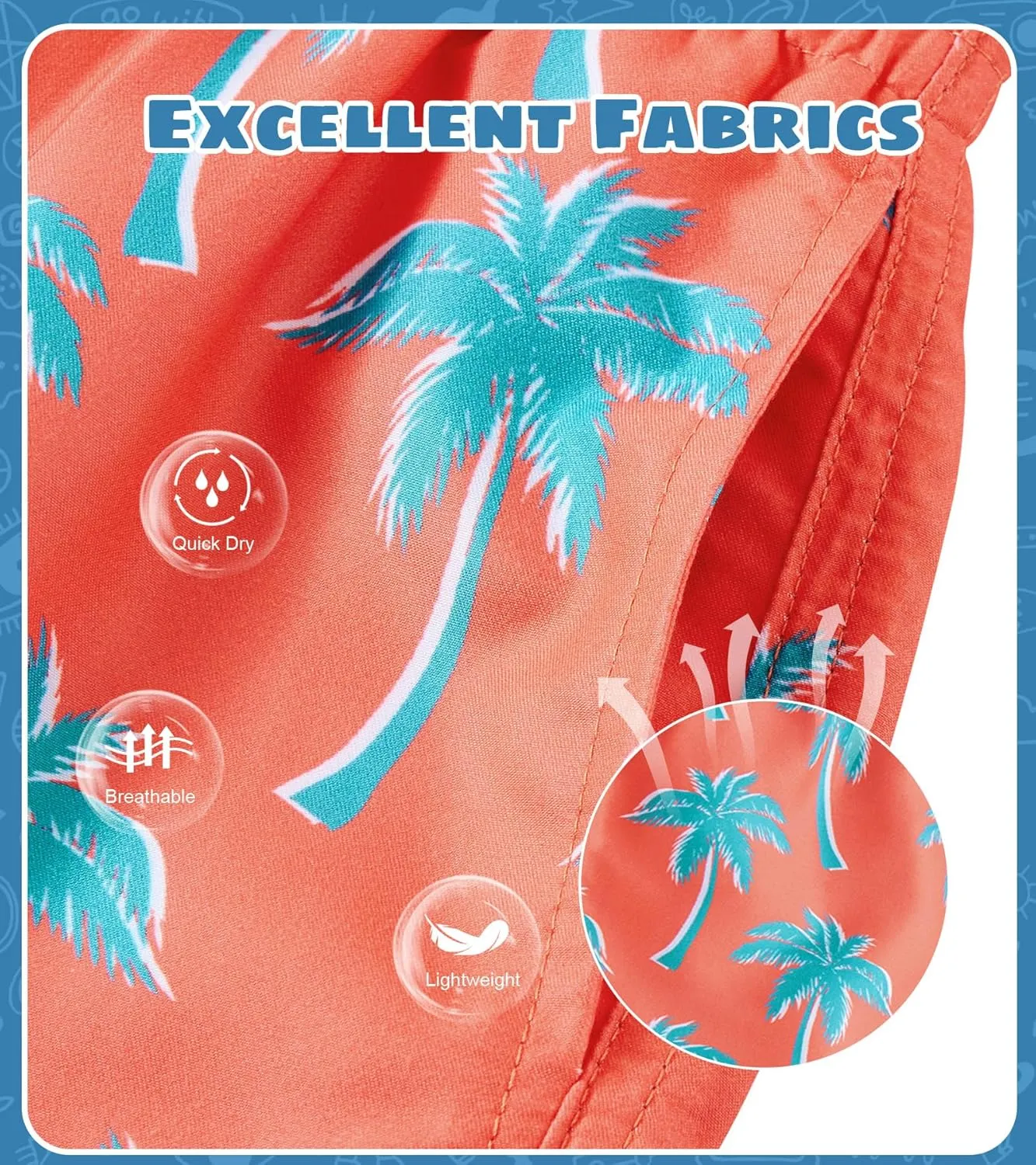 Cozople 7-20T Boys Swim Trunks with Compression Liner Big Boys Quick Dry Bathing Suit Stretch 2 in 1 Beach Swimming Shorts