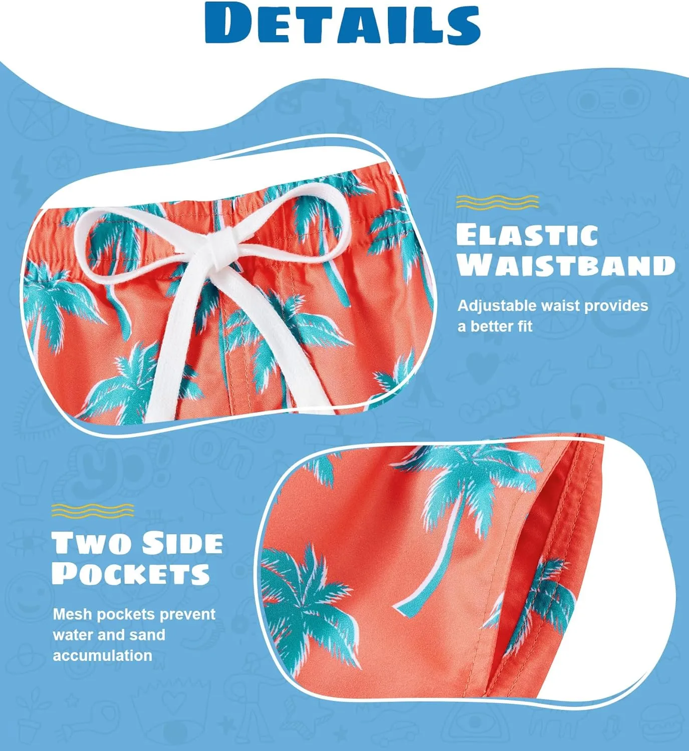 Cozople 7-20T Boys Swim Trunks with Compression Liner Big Boys Quick Dry Bathing Suit Stretch 2 in 1 Beach Swimming Shorts