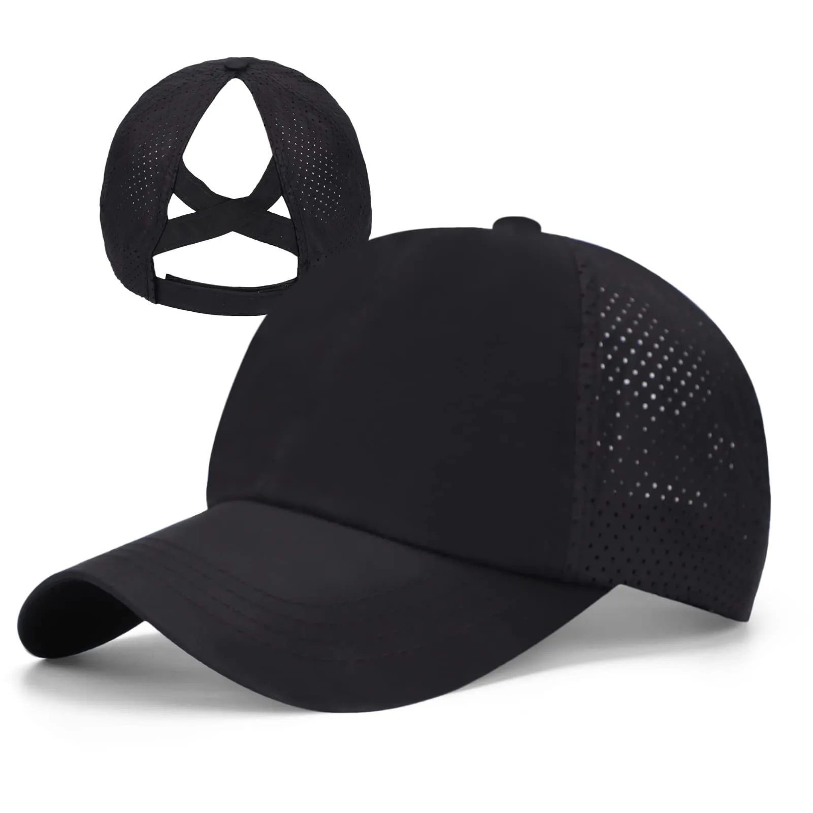 Criss Cross Ponytail Hats for Women Baseball Cap