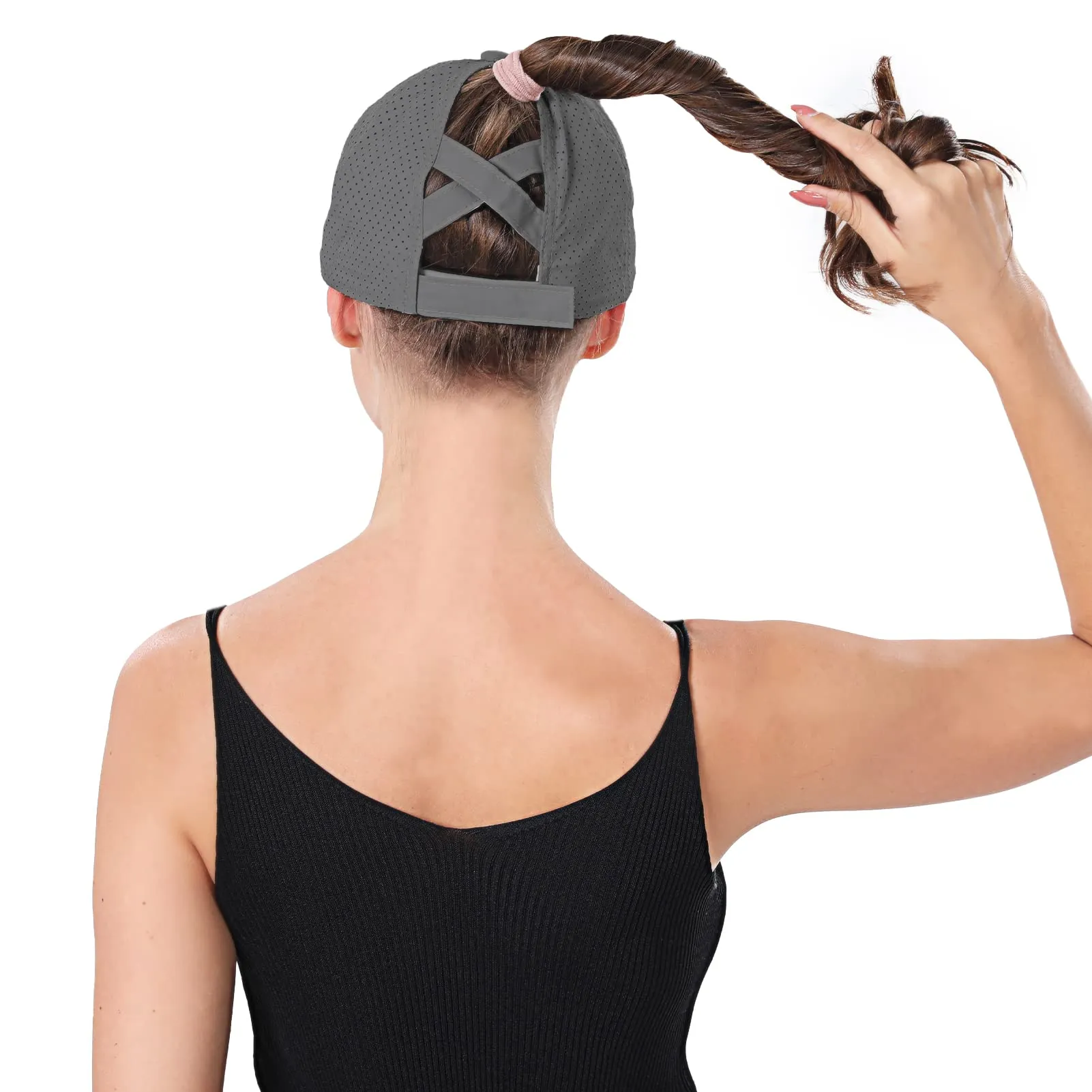 Criss Cross Ponytail Hats for Women Baseball Cap