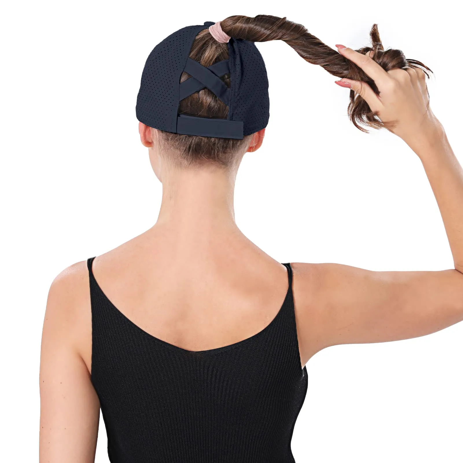 Criss Cross Ponytail Hats for Women Baseball Cap