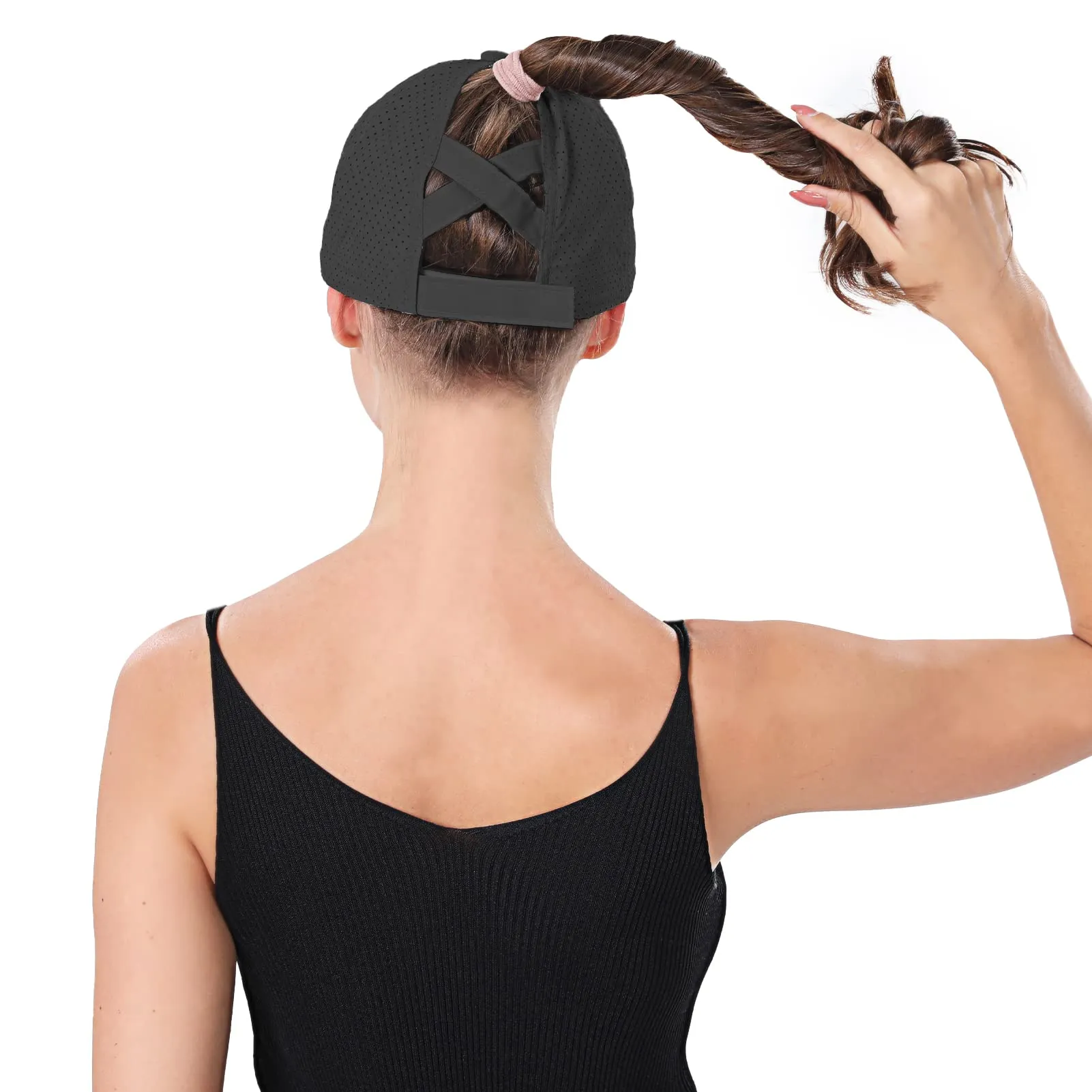 Criss Cross Ponytail Hats for Women Baseball Cap