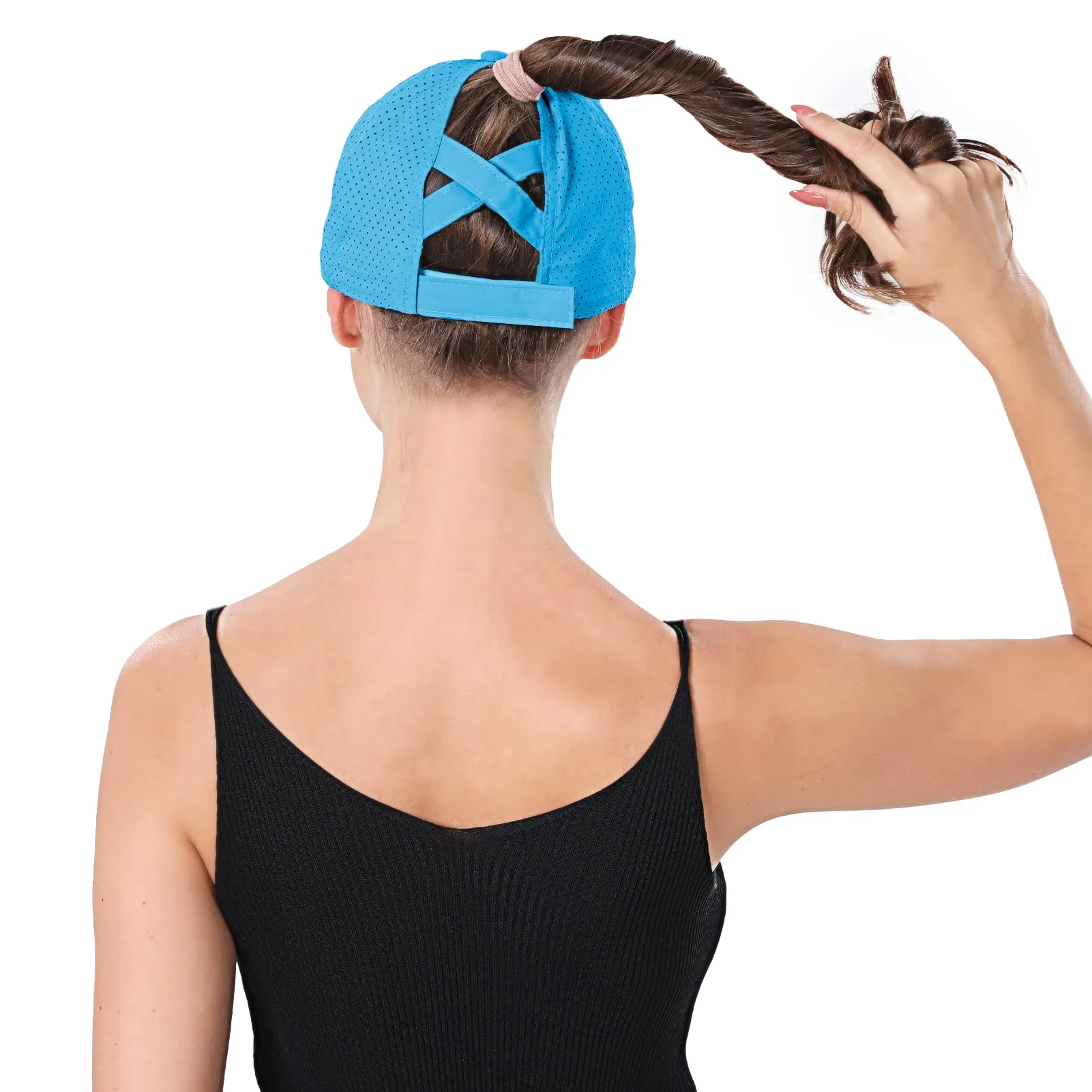 Criss Cross Ponytail Hats for Women Baseball Cap