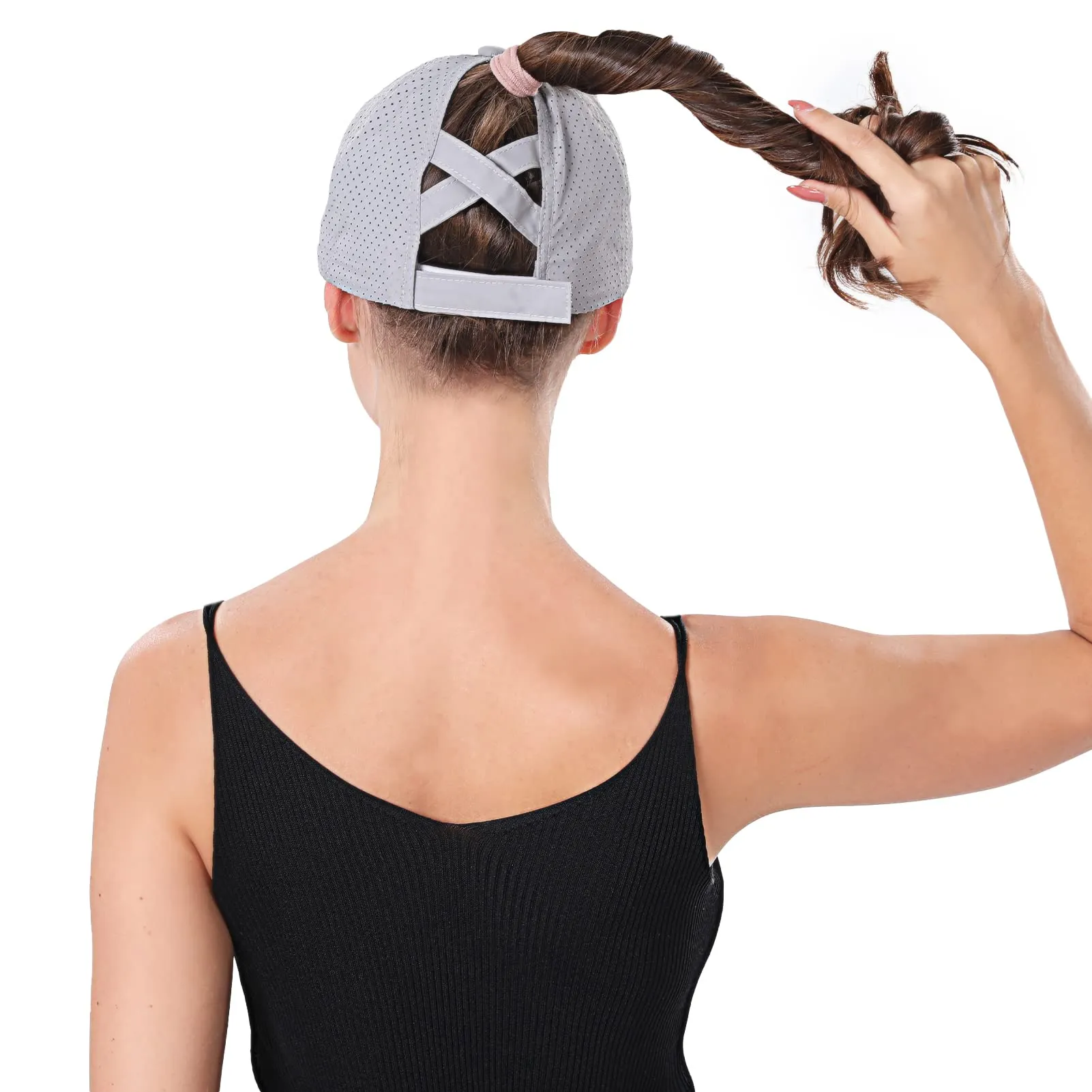 Criss Cross Ponytail Hats for Women Baseball Cap