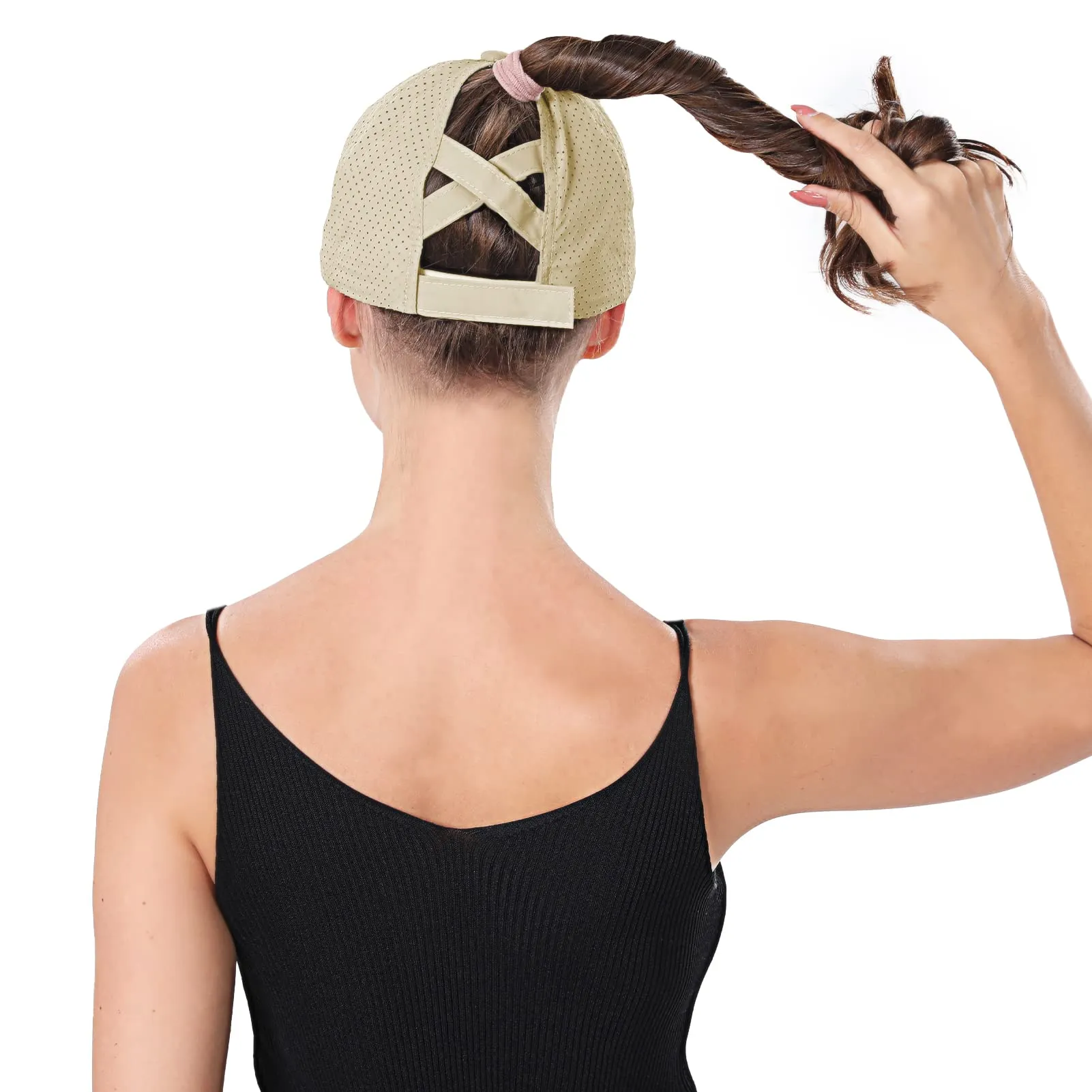 Criss Cross Ponytail Hats for Women Baseball Cap