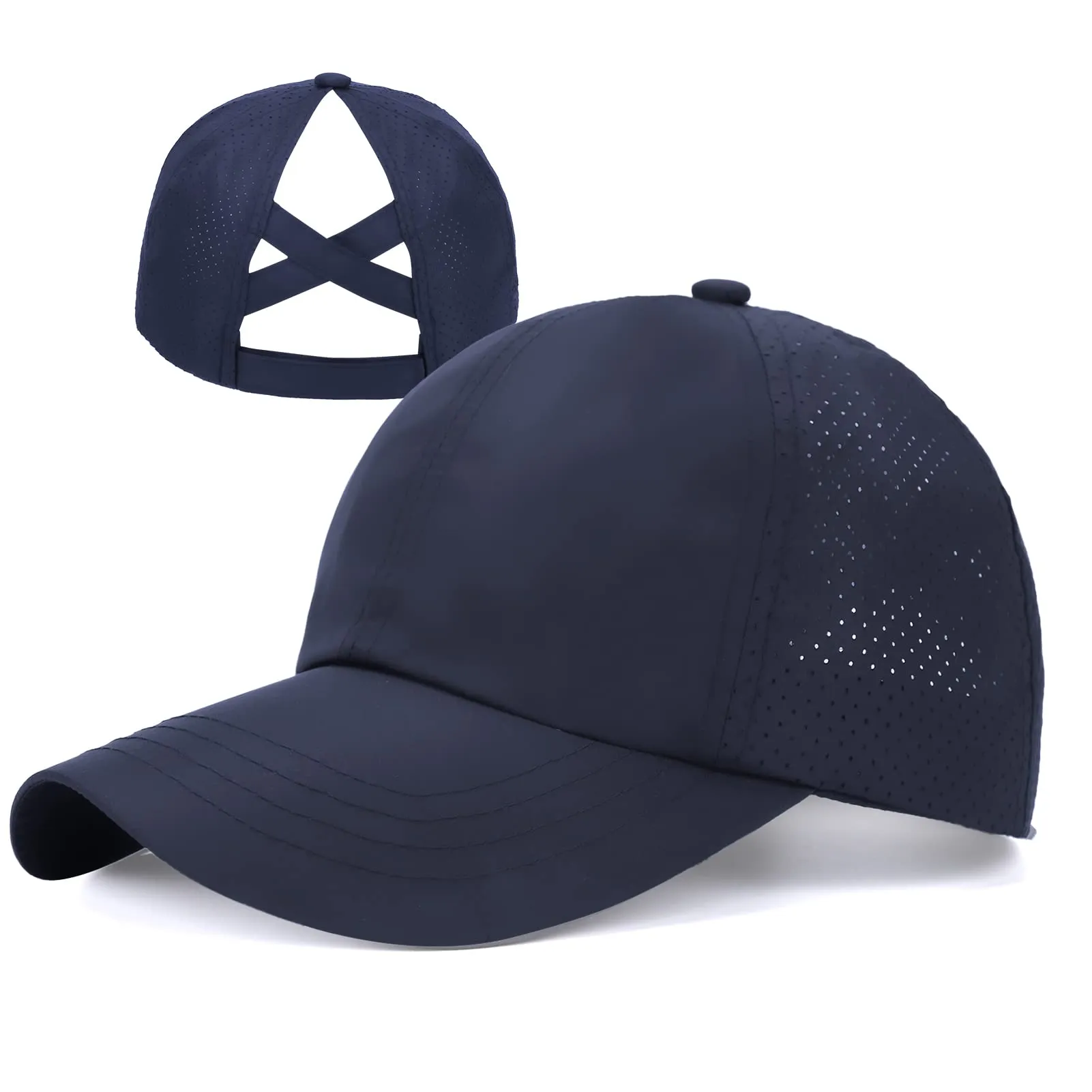 Criss Cross Ponytail Hats for Women Baseball Cap