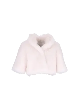 cropped faux-fur jacket