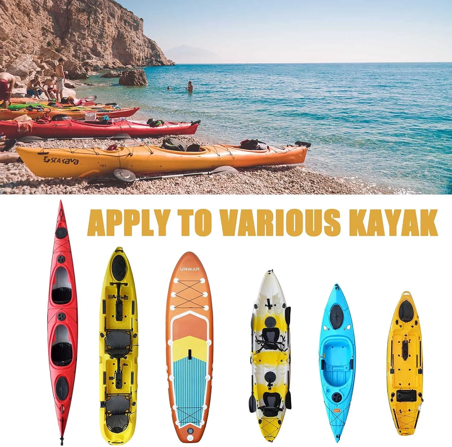 Frelaxy 420D Kayak Cover, Heavy Duty Waterproof UV Resistant Kayak Covers for Outdoor Storage, Ultra Strong Canoe Storage Dust Cover, Great for Indoor & Outdoor 9.8-15ft