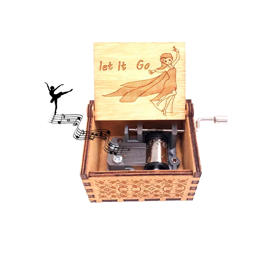 Frozen: Let it Go Wooden Handcrafted Music Box (Brown)