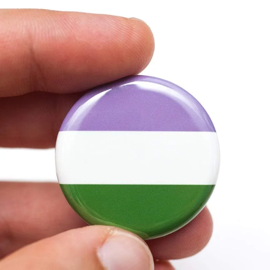 Genderqueer pride flag button