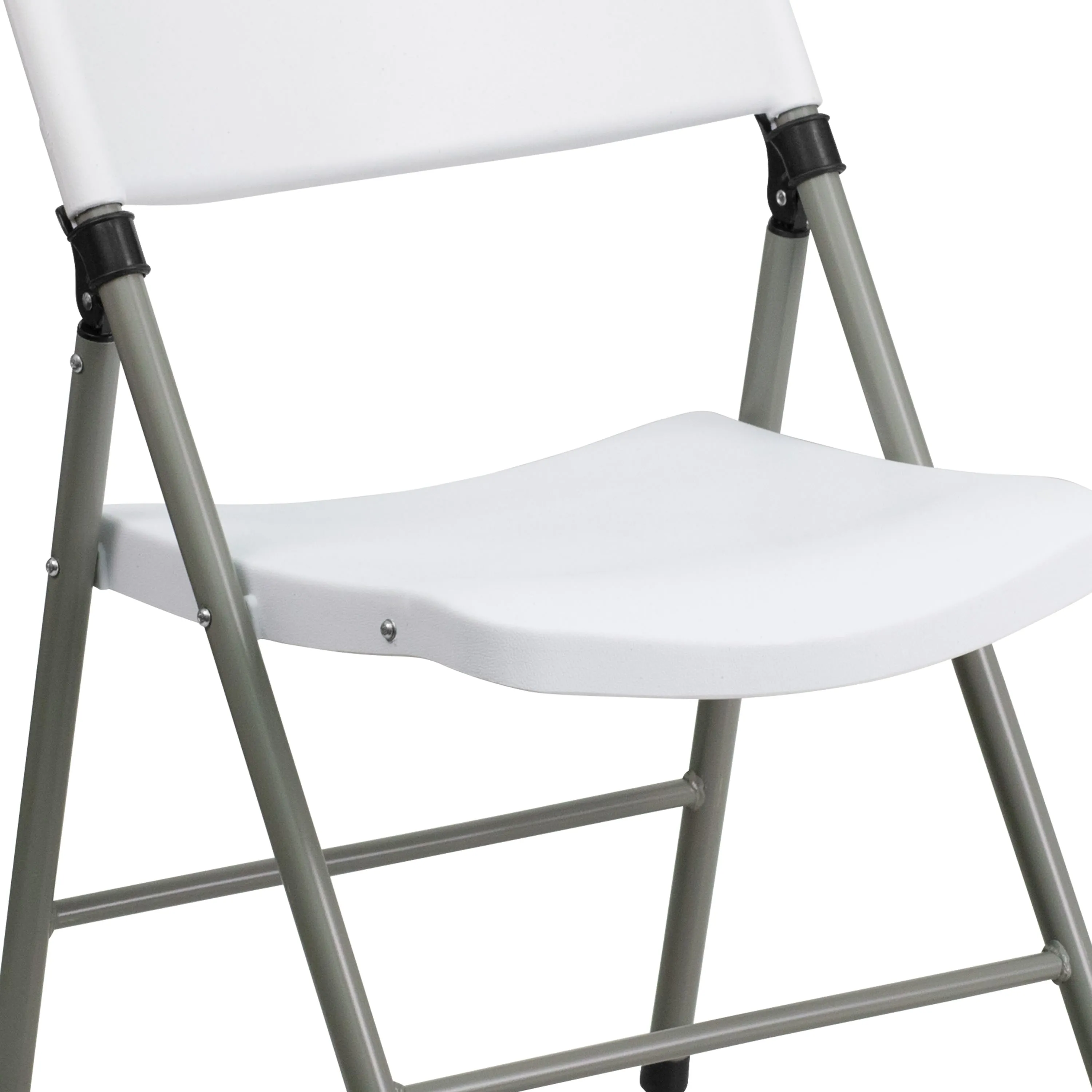 HERCULES Series 330 lb. Capacity Plastic Folding Chair with Gray Frame