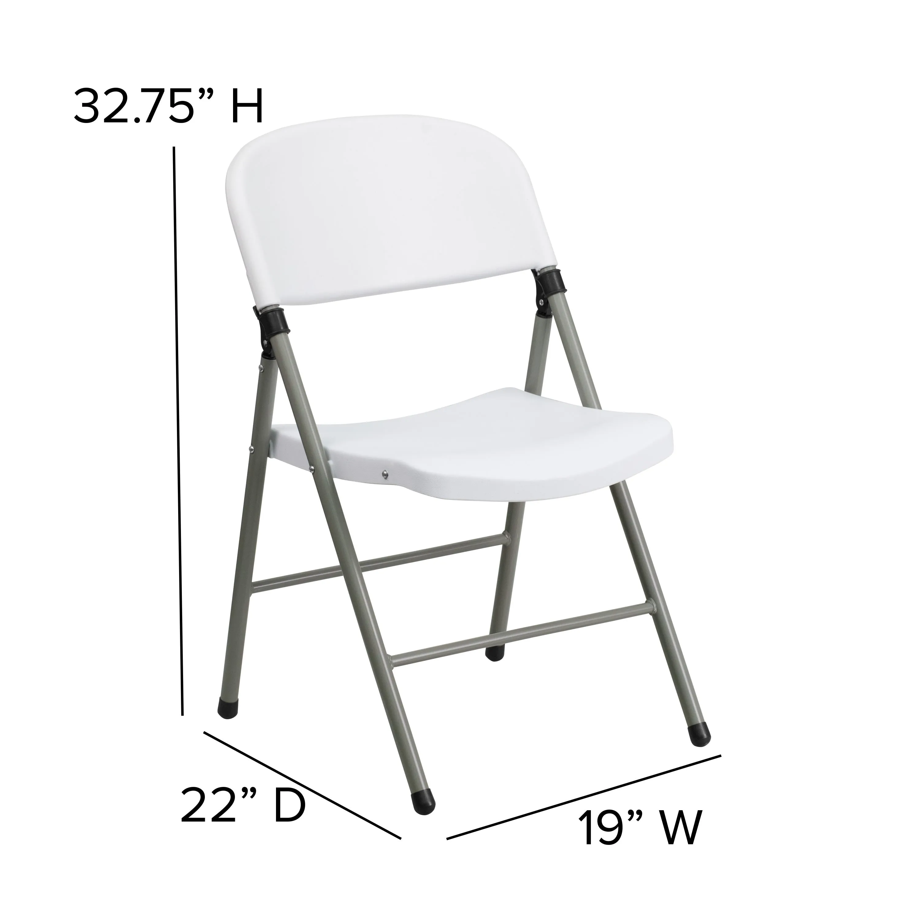 HERCULES Series 330 lb. Capacity Plastic Folding Chair with Gray Frame