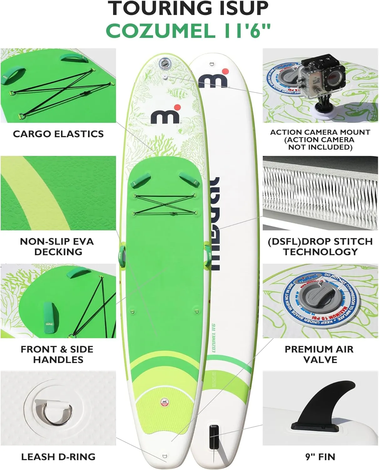 Inflatable Paddle Board, SUP Board for 2 1 People/Family, Stand Up Paddle Board with Premium SUP Accessories, Ultra-Light and Non-Slip Comfort Deck, Paddle Boards for Adults, Gift Ideas
