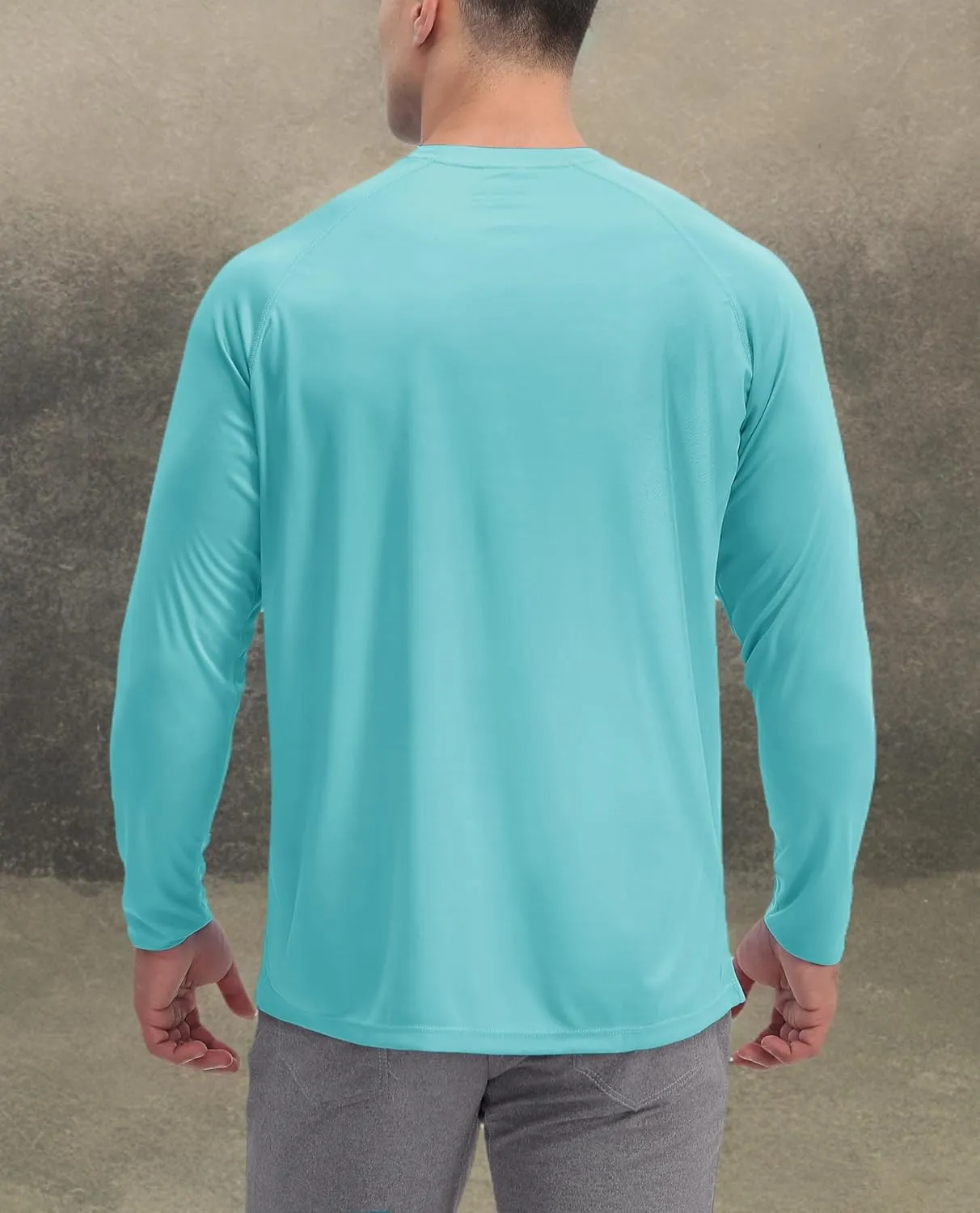 KEFITEVD Men's UV Sun Protection UPF 50  Shirts Long Sleeve Rash Guard Workout Quick Dry Shirt for Hiking Fishing Swimming