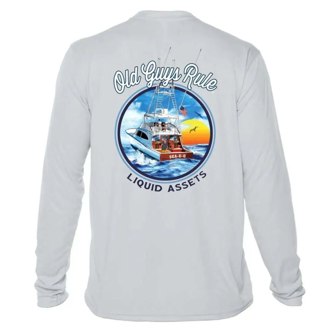 Liquid Assets Boat Sun Shirt - Men UPF50 Graphic Tee Old Guys Rule