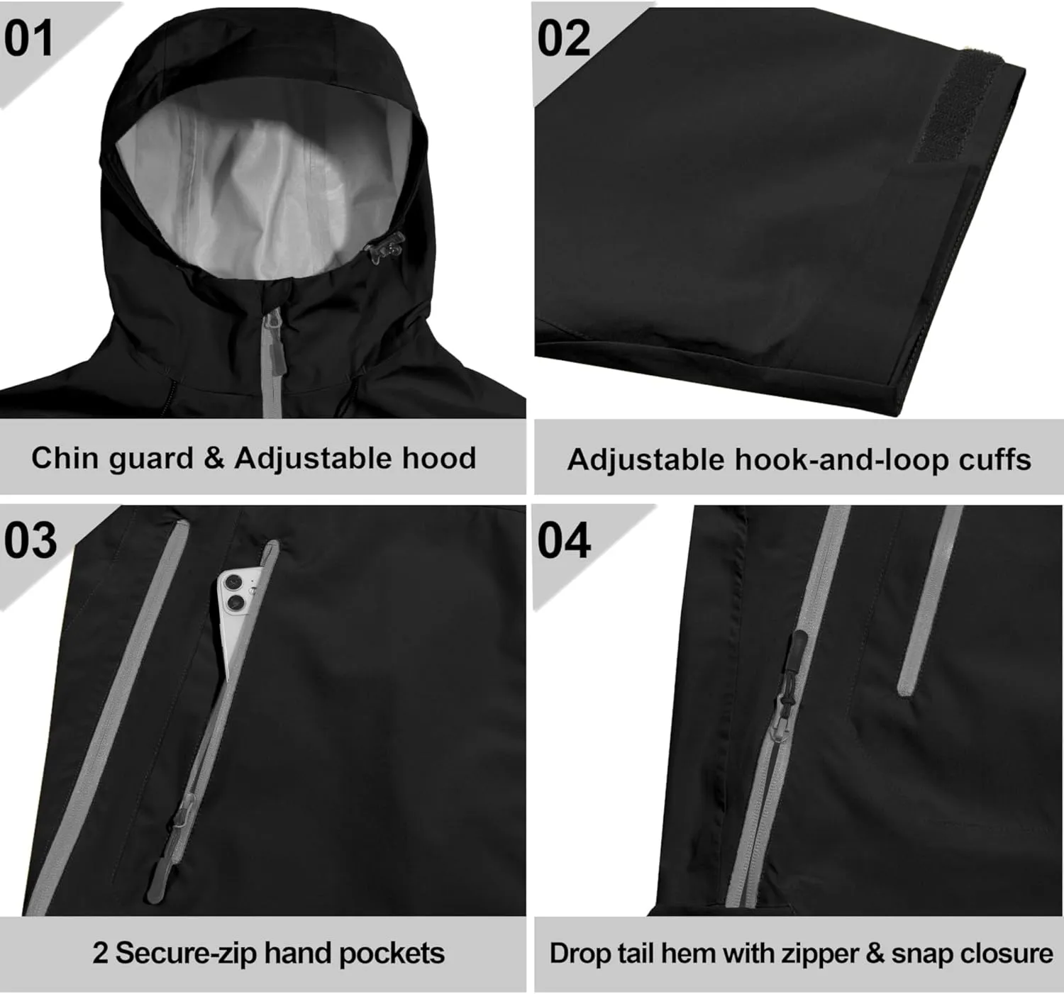 Little Donkey Andy Men's Waterproof Rain Jacket High-Perfomance Lightweight Rain Shell for Golf Hiking S-XXL