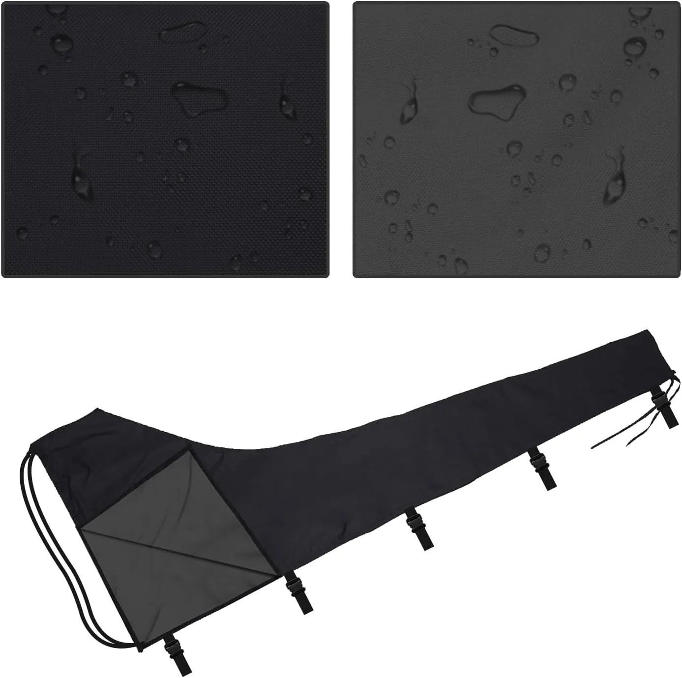 Mainsail Boom Cover, 600D Thickened Sailboat Mainsail Waterproof Cover, Protection from UV Radiation, for 12'-13' mainsails (Black)