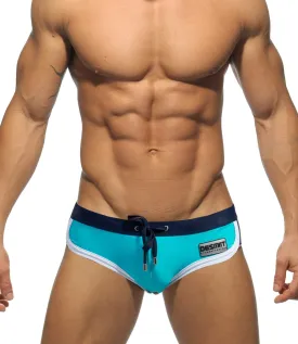 MIZOK Men's Quick Dry Swim Briefs Bikini Swimsuit Board Shorts with Adjustable Drawstring