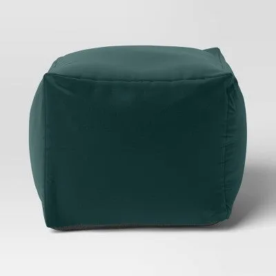 New - 18"x15" Outdoor Patio Pouf Fern Shower Green - Room Essentials