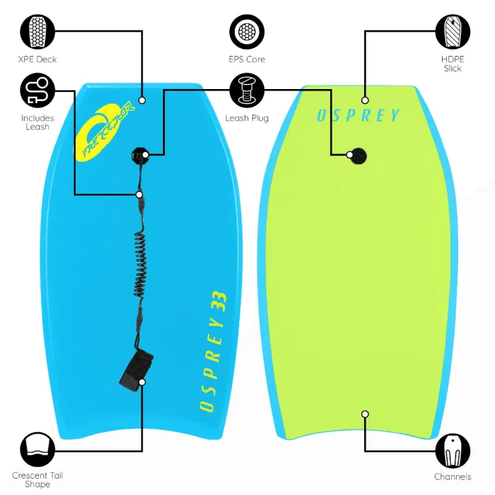 Osprey 33" Interceptor Kids Bodyboard Blue