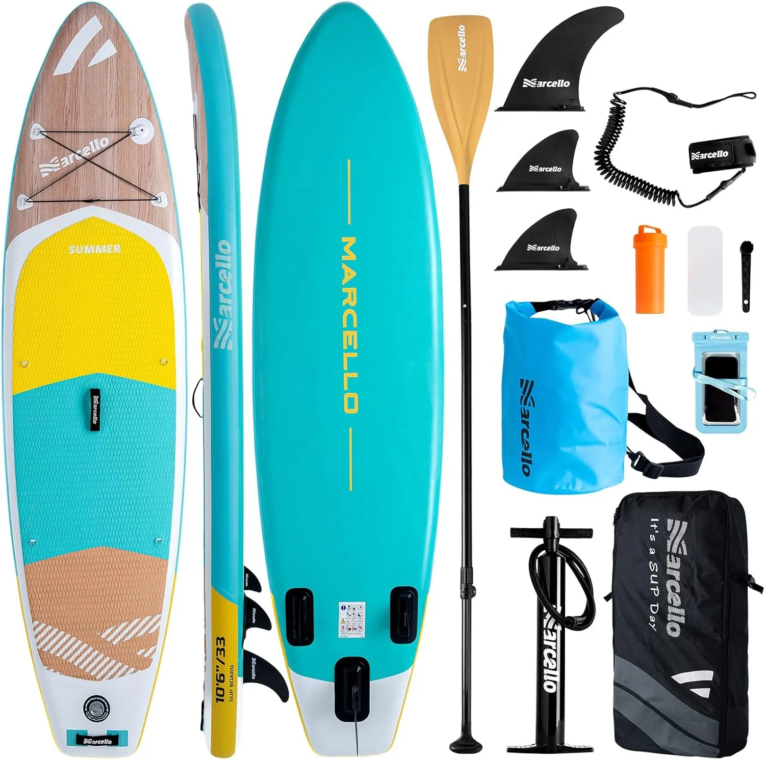 Paddle Board, Inflatable Stand Up Paddle Board10.6'33"6" Ultra-Light SUP Board with Hand Pump, Leash, Repair Kit, Waterproof Phone Case and Backpack