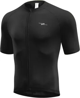 Przewalski Men's Cycling Jersey Bike Short Sleeve Full Zipper Bicycle Biking Shirts with 3 Rear Pockets Breathable