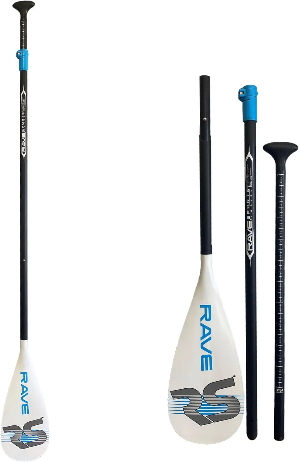 RAVE Sports SUP Paddle  Adjustable, Lightweight Oar for Stand Up Paddleboard, Floats and No Twist Handle Lock, Travel Style