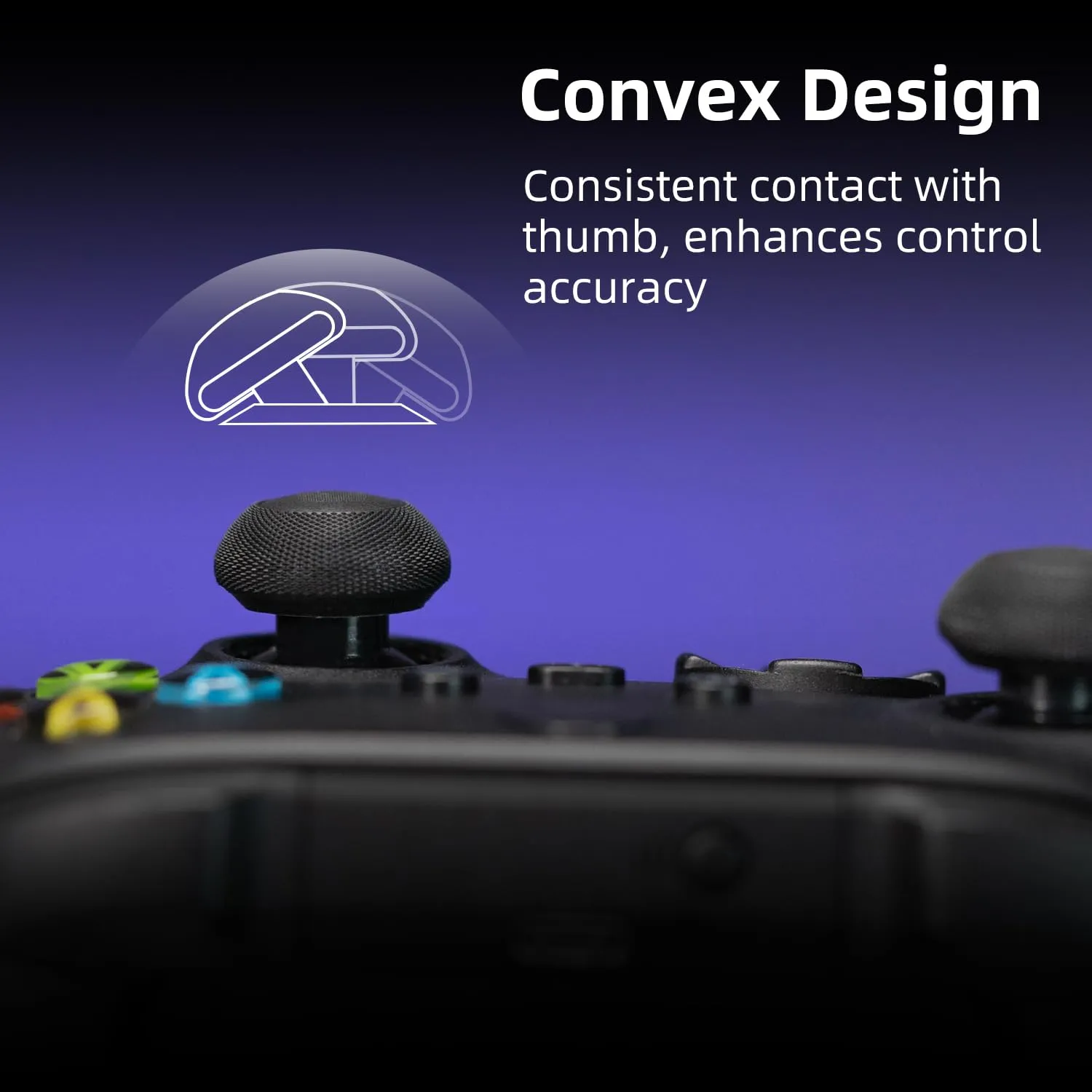 Skull & Co. Convex Thumb Grips Set: Skin, CQC Joystick Cap Analog Stick Cover for Xbox [XSX/XB1] Controller- Neon Yellow, 2 Pairs (4pcs)