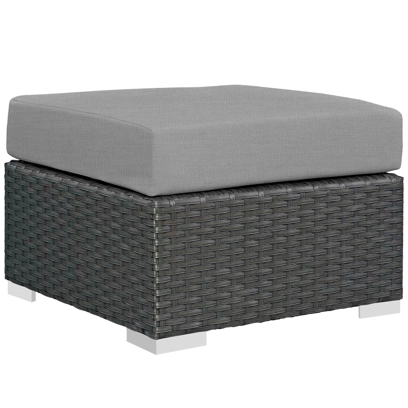 Sojourn 3 Piece Outdoor Patio Sunbrella® Sectional Set Canvas Gray EEI-1889-CHC-GRY-SET