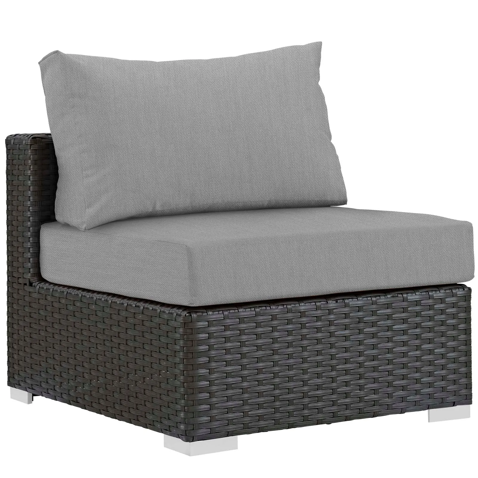 Sojourn 7 Piece Outdoor Patio Sunbrella® Sectional Set Canvas Gray EEI-1883-CHC-GRY-SET