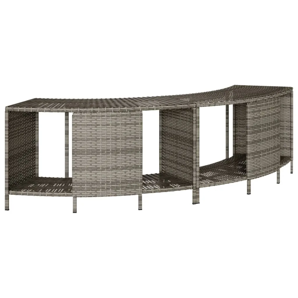 Storage Shelves for Hot Tub 2 pcs Grey Poly Rattan