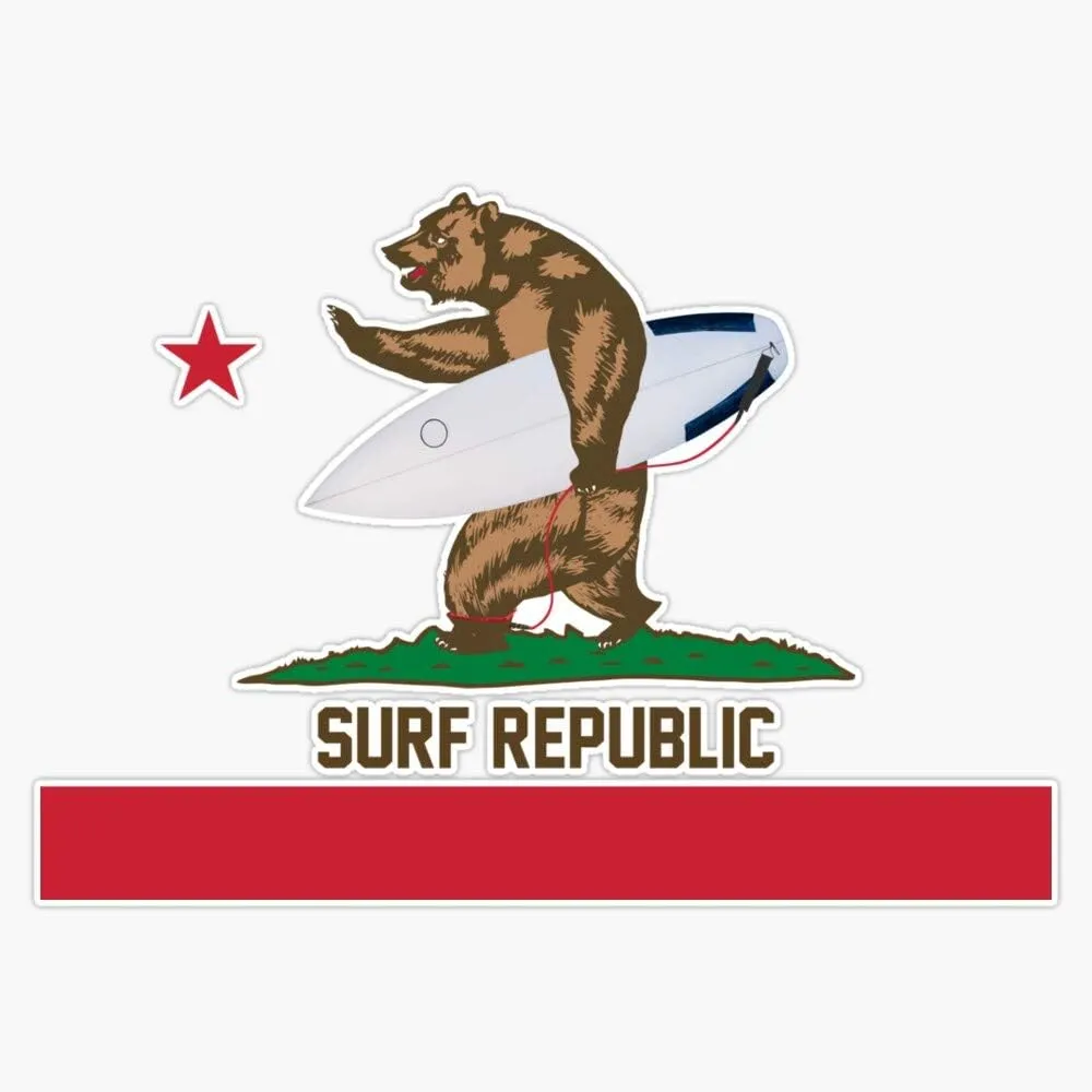 Surf Republic Vinyl Waterproof Sticker Decal Car Laptop Wall Window Bumper Sticker 5"