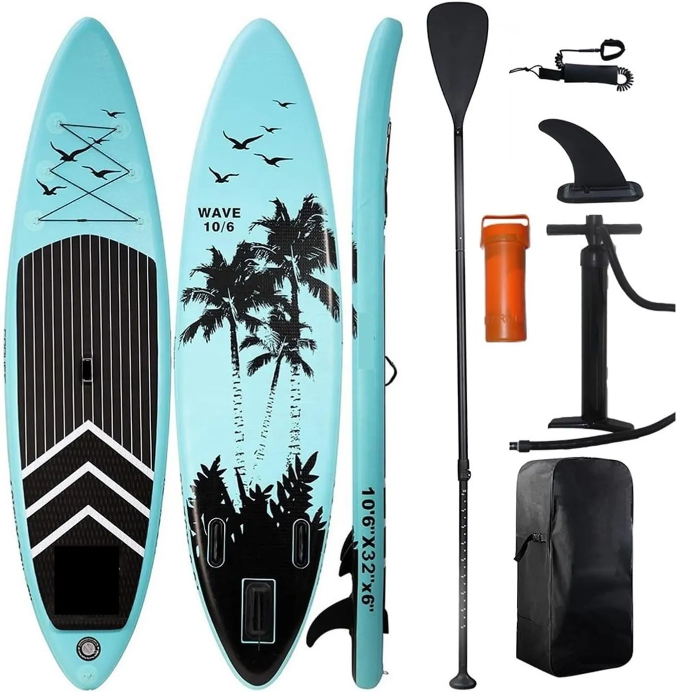 Surfboard Inflatable Water Surf Board PVC Material EVA Ant-Skid Pad Outdoor Paddle Board Adult Sup Balance Surfboard Outdoor Recreation